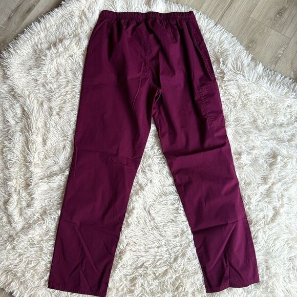 ScrubStar Wine Burgundy Scrub Pants Size Small - Picture 2 of 4